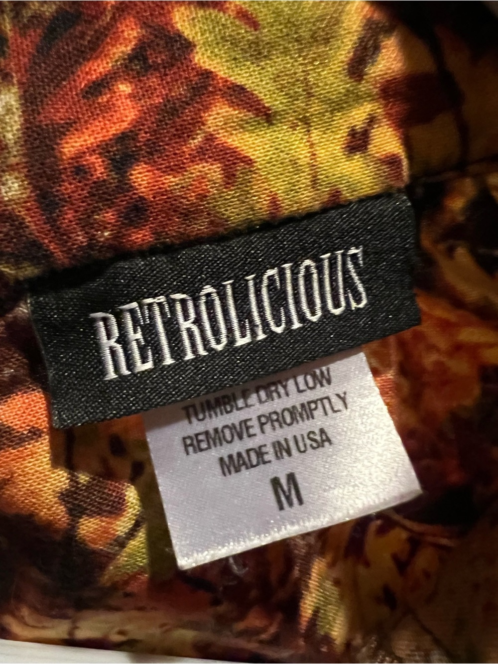 Retrolicious Floral Print Skirt in Orange, Yellow and Brown
